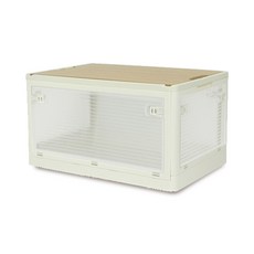국산 오픈형 접이식 폴딩박스 다용도 리빙박스 84L 대형, 아이보리, 2개