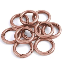 20/25/28/33/35/40/48mm 라운드 Carabiner 링 분할 게이트 키 체인 O 금속 가방 반지 보석 만들기 커넥터, Red