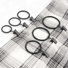 모던 블랙 원형 커튼링 집게 10P 커튼 고리 레일 부속 소품, 1개, 3.5 x 38mm