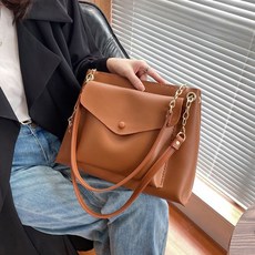 스카이버프 가죽 가방 만들기 패키지 diy 가죽공예 세트 퀼트 가방만들기 DIY 키트 빅포켓 숄더백, 브라운, 1개