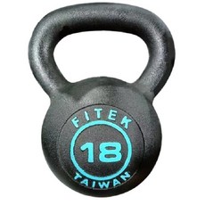 Fitek健身網 18公斤鑄鐵壺鈴 18公斤壺鈴 40LB經典壺鈴 烤漆壺鈴 重訓健身塑形增肌, 蒂芬妮藍字藍圈, 1個, 18kg