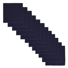 [ 1201176 ] 우모 로렌조: 남성 및 여성용 솔리드 반다나 12개 - 100% 면 세탁 가능/재사용 가능 네이비