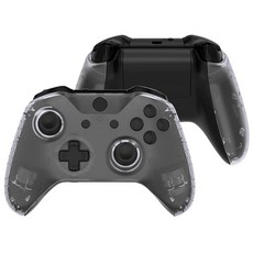 엑스트림레이트 투명 원자 보라색 페이스플레이트 사이드 레일( One 무선 컨트롤러 모델 1708용) 엑스박스 원 X 및 S 컨트롤러용 전면 하우징 쉘 패널 교체, Transparent Clear, 1개