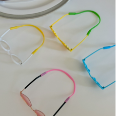 강아지 실리콘 안경줄 연결 고무 낙하방지, 블루