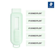 스테들러 슬라이딩 지우개 본체 + 리필 5p 세트, 파스텔그린, 1세트