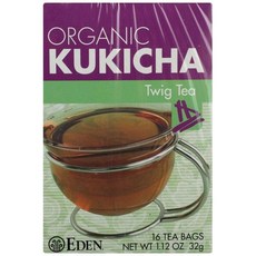 에덴 푸드 유기농 쿠키차 트위그차 티백 16개 32g Eden Foods Organic Kukicha Twig Tea 16 Tea Bags 1.12 oz (32 g), 2g, 1개