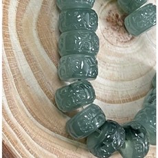 采禪手作 天然翡翠A貨- A691-天然翡翠迷你六字桶珠-7.2*4.2mm, 單顆,不挑款, 1個