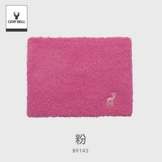 體溫魔術師 麋鹿刺繡絨毛圍脖 秋冬加長保暖脖套 輕便舒適素色頸部保暖, 粉, 1個