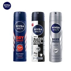 NIVEA 妮維雅 男士止汗爽身噴霧, 1個, 無印乾爽止汗噴霧150ml