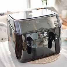 트렌드픽 올스텐 듀얼 에어프라이어 대용량 + 종이호일 80매 증정, 블랙, TP-DC100B