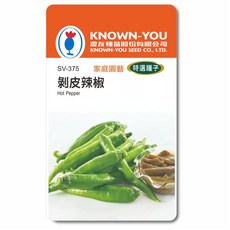 KNOWN-YOU 剝皮辣椒種子 SV-375 家庭園藝 特選種子 台灣種植, 約 40 粒