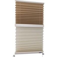RecPro RV 낮과 밤 플리츠 셰이드 면/베이지 스티치본드 50인치 x 38인치, 14"W x 24"H
