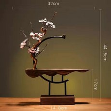 禪意擺件，室內熏香爐，客廳茶桌玄關檀香沉香香薰裝飾燈, 1個, 十里桃花-無燈圈