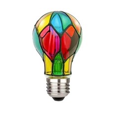 스테인드 글라스 전구 4W 120V LED 페인트 Glas 전구 E26 기본 밤 램프 홈 장식 로맨틱 축제 분위기, 표시된 대로
