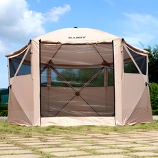 밴프 원터치 육각 쉘터 텐트, 베이지, 다인원