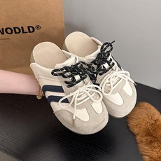 여성 두꺼운 밑창 슬립온 슬리퍼 봄 높이조절 슈즈