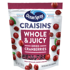 Ocean Spray 全果蔓越莓乾，口感柔軟酸甜，獨立包裝方便攜帶，天然健康無負擔, 1360g, 1個