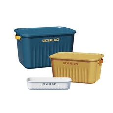 DRXLRE BOX 多功能收納箱 附蓋防塵 居家整理必備, 黃色 無手把, 1個