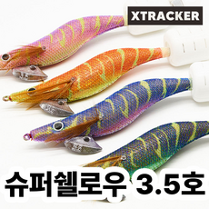 엑스트래커 스퀴드프로 에기 3.5호 슈퍼쉘로우타입 4P세트, 4개, 혼합색상, 18.6g