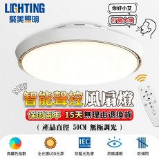 聚美照明 智能聲控風扇燈 50CM 無極調光, 1個