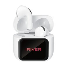 아이리버 오픈형 무선 블루투스 6.0 이어폰 IB-ZX1 LCD 터치스크린 타이머설정 카메라셔터 이어폰찾기 음향 효과 설정, 화이트