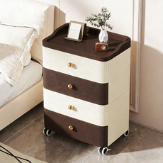 LOVFIR 서랍장 수납장 수납장 다용도 고급스러움, 4개, 다갈색