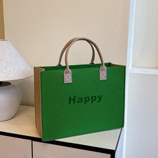 대용량 펠트 토트백 손잡이 가방 선물용 쇼핑백 광고용, 미디엄 프룻그린 33x25x12, 1개