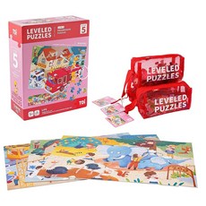 TOI 만 3.5세 이상 아동용 레벨 퍼즐 유아 유치원 학습 직소 남아 여아용 대형 피스 교육용 게임 스토리 4단계 223027, 클래식 교육, 5단계 - 생활