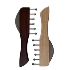 台灣製刮痧木製按摩梳 中秋節禮品推薦 穴道按摩 經絡疏通 肩頸按摩, 1個, 一般款,胡桃色