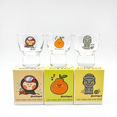 제주소주잔 절구소주잔 5종 택 1 소주잔 캐릭터소주잔 귀여운 소주잔 집들이 선물, 봉귤랑, 1개