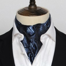男士絲巾 英倫風格長款領巾 商務休閒百搭圍巾 小方巾 西裝襯衫配件 #W0132藍色 #默認尺寸