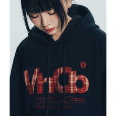[벤힛] MRT 체크 아플리케 후드티_블랙