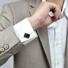 袖扣 雙弧線長方形 NCD23