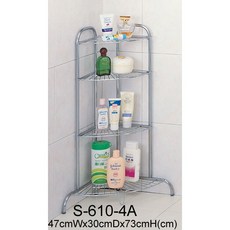 台灣製造 不鏽鋼落地式三角架 四層角落沐浴乳洗髮架 轉角架 轉角 置物架 瓶罐架 浴室架 不銹鋼, 1個, 不鏽鋼