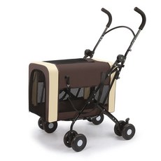 雙層寵物推車多衹貓咪狗狗手推車雙座超輕可折疊拆分離外出寵物推車, 咖啡色【單層】, 1個