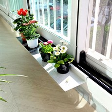 티라미슈 창틀선반 국내산 40cm 30cm 20cm 두께 8-21mm창틀사용 베란다 창문 다용도 화분걸이 무타공 선반, 화이트