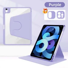 360 ° 회전 iPad 케이스 2024 Air 11 13 M2 Pro M4 4 5 10.9 7/8/9th 10th Gen Mini 6 커버, 01 iPad mini 6, 05 Purple