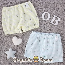 [오가닉붐]착한 유기농 무형광 오가닉 쥐돌이 썸머 여아 남아 아동 사각 팬티