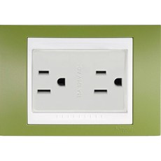 Schneider Electric Unica Plus 附接地雙插座, 淺草綠