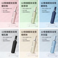 全自動抗風暴雨傘 加大加厚加固摺疊超大雨傘 晴雨兩用高爾夫傘, 天空藍