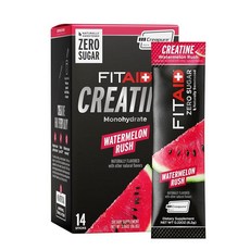 FITAID 크레아틴 파우더 워터멜론 러시 CreaPure 크레아틴 모노하이드레이트 역도 사이클링 무설탕 부드러운 혼합 위장에 쉽게 사용 여행 친화적 14팩, 0.22 Ounce (Pack of 14), 14개