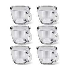 글라스락 라떼 유리잔 255ml, 투명, 6개