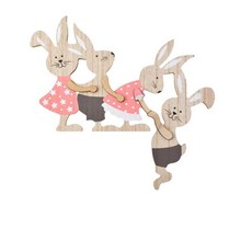 부활절 페인트 토끼 장식품 나무 공예 홈 장식 문 벽 벽걸이 걸이형 펜던트 파티, 1. color