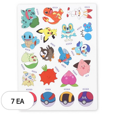 비앤씨 포켓몬스터 진화 자석놀이보드 1진화 포켓몬, 혼합색상, 7개