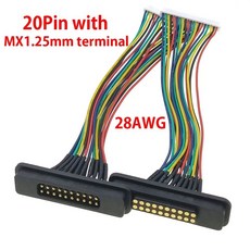 케이블이 있는 2세트 남성 여성용 스프링 장착 DC 전원 소켓 12P 20P 마그네틱 핀 커넥터 포고핀, 2sets, 20Pin M-F