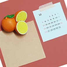 세모소 식당냉장자석 귤모형마그넷 유치원모형 탈부착고정기 장난감 1개 20X23CM