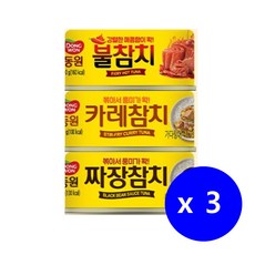 동원참치 불/짜장/카레 참치캔 각세개 총아홉개