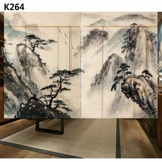 대나무 블라인드 롤스크린 동양화 파티션 가림막 업소 일식집 인테리어