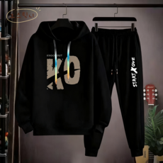 오스틱니 2025 남성 추동 계절 초특가 맨투맨 세미세트 조거 트레이닝 투피스