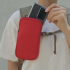 등산 가방 배낭 스마트폰 핸드폰 파우치 휴대폰 보조 가방, 레드, 1개